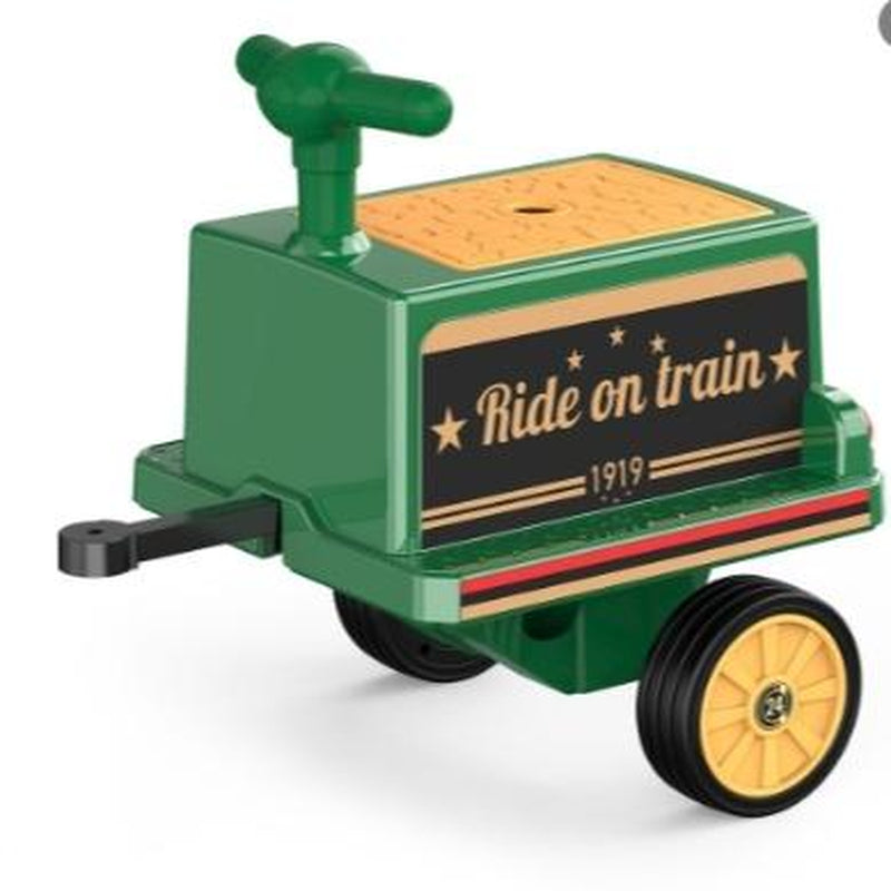 ANPABO 2-Seater Ride on Train Trackless, 12V Ride on Toy with Height-Adjustable Seat, Extra Storage, Headlight, Train Whistle & Music, Electric Car for Kids 3+ (Carriage Not Included)
