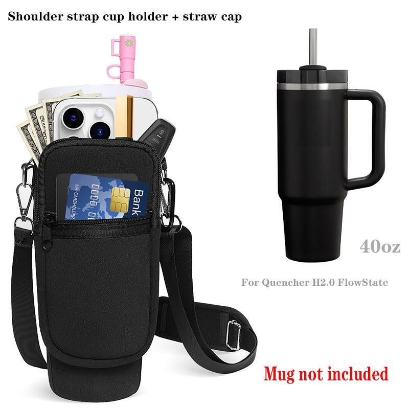 Protective Sleeve for 40Oz Thermos Cups - Shoulder-Strap Handbag with Phone Pocket & Wallet, Ideal for Outdoor Hiking Trips