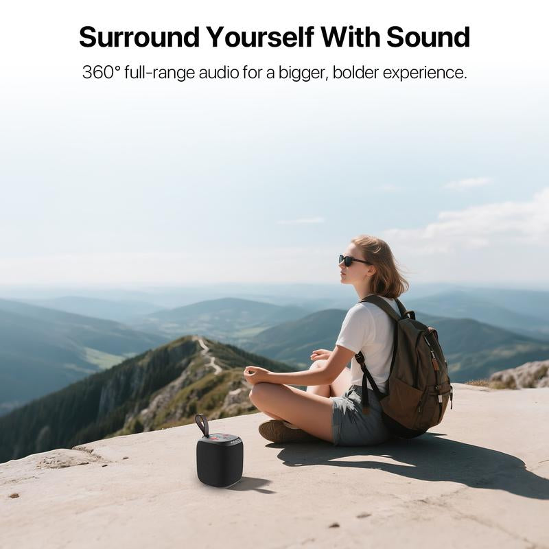 Waterproof Bluetooth Outdoor Speakers with Big Bass & 360-Degree Sound, Dustproof Floating Wireless Speaker, 131Ft Range