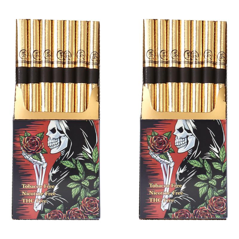 2 Packs 40 Sticks, Herbal Tea Stick, Brewed for Drinking or Ignited for Inhalation, Ingredients: Tea Leaf,Chrysanthemum, Rose, Mint and Honey, Made in South Korea