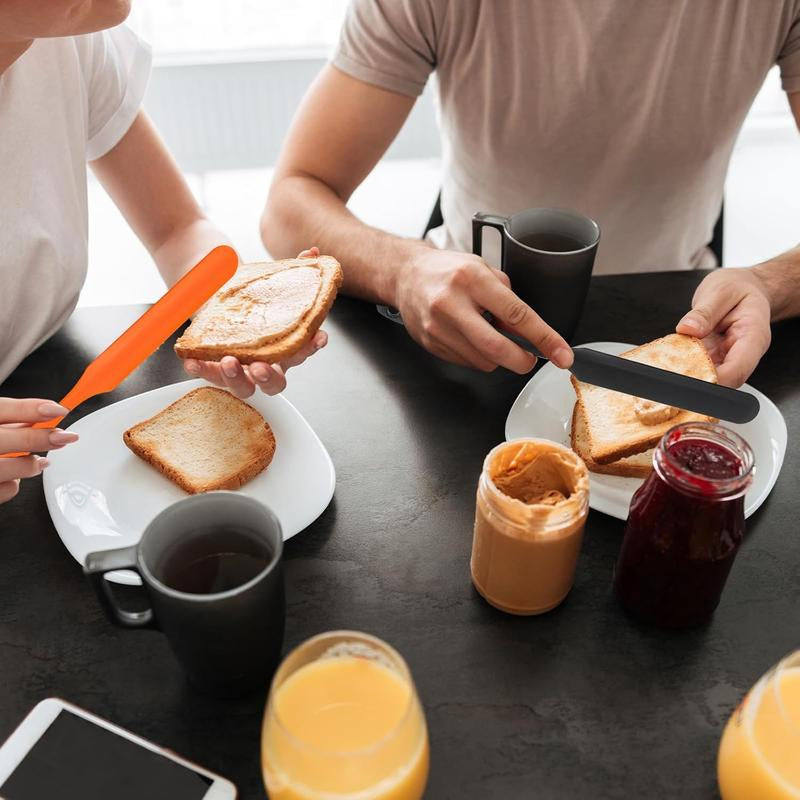 3Pcs Jar Spatula - Silicone Jar Spatula Heat Resistant Kitchen Spatulas with Long Handle - Jam Spreader Cake Cream Butter Spatulas Mixing Batter Scraper for Jars Baking Cake Icing