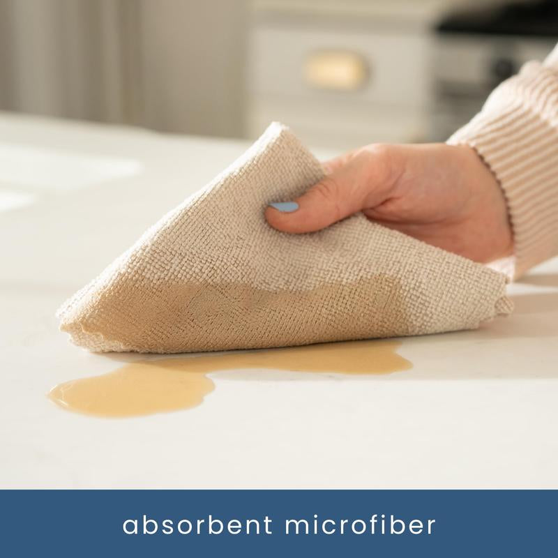 S&T INC. 50 Pack Microfiber Cleaning Cloths in Box, 11.8” X 11.8”, Oatmeal