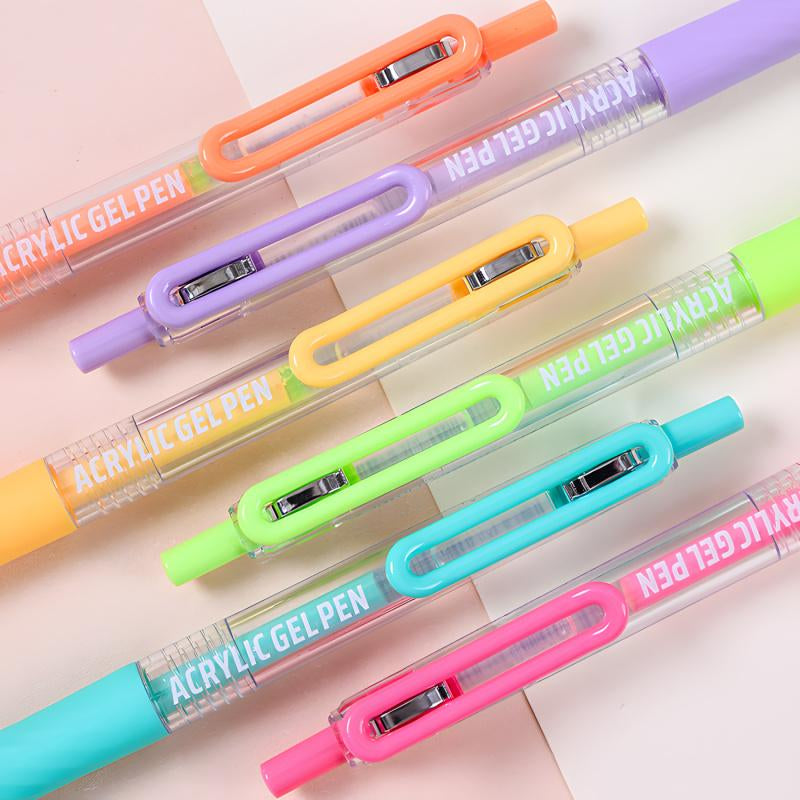 Acrylic Painting Gel Pen,Retractable 0.7Mm Tip,Rich Color Large Capacity Ink Pens,Art Supplies for Diary,Card,Diy,Coloring, Doodling, Stackable Colors, Clip Acrylic Gel Pen