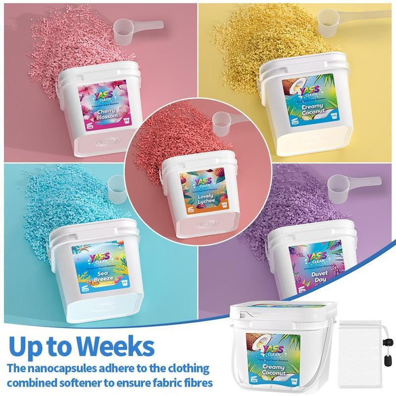 Yass Clean Sumptuous Scent Booster Laundry Beads 2.5L 1.8KG 64 Oz Cream Coconut Sea Breeze, In-Wash Scent Booster Beads That Gives a Fresh Scent Boost from Wash to Wash,Suitable for Sensitive Skin, Non-Stop Freshness up to Weeks in Storage