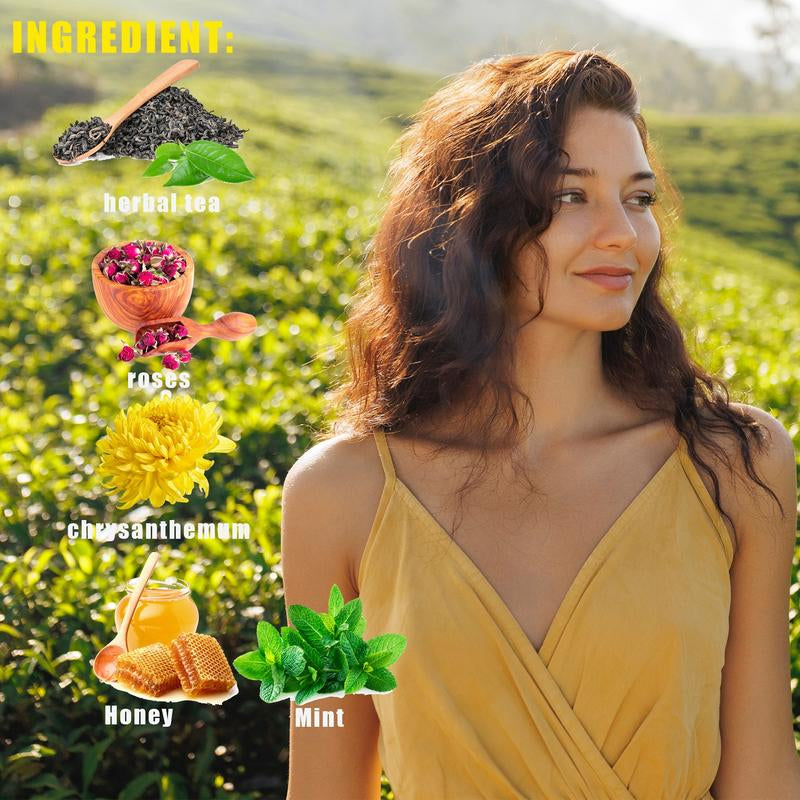 2 Packs 40 Sticks, Herbal Tea Stick, Brewed for Drinking or Ignited for Inhalation, Ingredients: Tea Leaf,Chrysanthemum, Rose, Mint and Honey, Made in South Korea