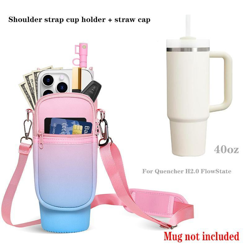 Protective Sleeve for 40Oz Thermos Cups - Shoulder-Strap Handbag with Phone Pocket & Wallet, Ideal for Outdoor Hiking Trips