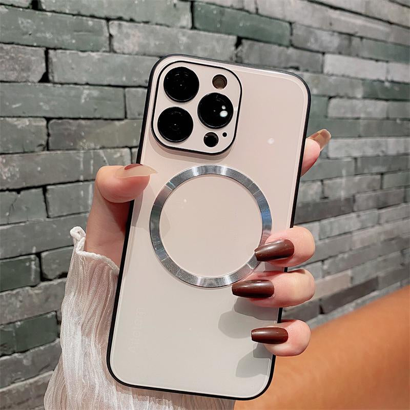 Case for Iphone 16 15 14 13 12 11 Pro Max Case, Support for Magsafe, Magnetic Wireless Charger Case, Gradient Glass Back Cover with Full Camera Lens Protector Cover