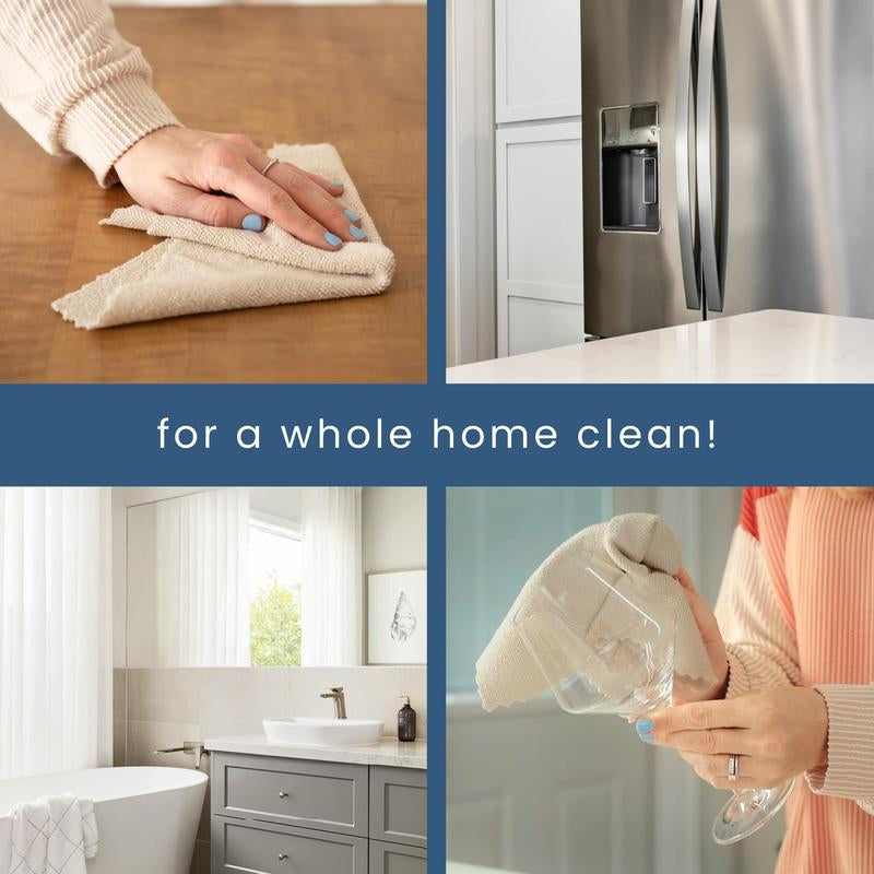 S&T INC. 50 Pack Microfiber Cleaning Cloths in Box, 11.8” X 11.8”, Oatmeal