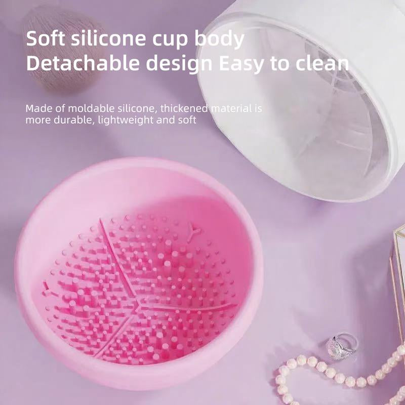 Rechargeable & Electric Makeup Brush Cleaning Machine, 1 Count Silicone Brush Cleaner, Beauty Blender Cleaner for Makeup Brushes,Molded Brush Cosmetic Foundation Handle Storage Cleansing