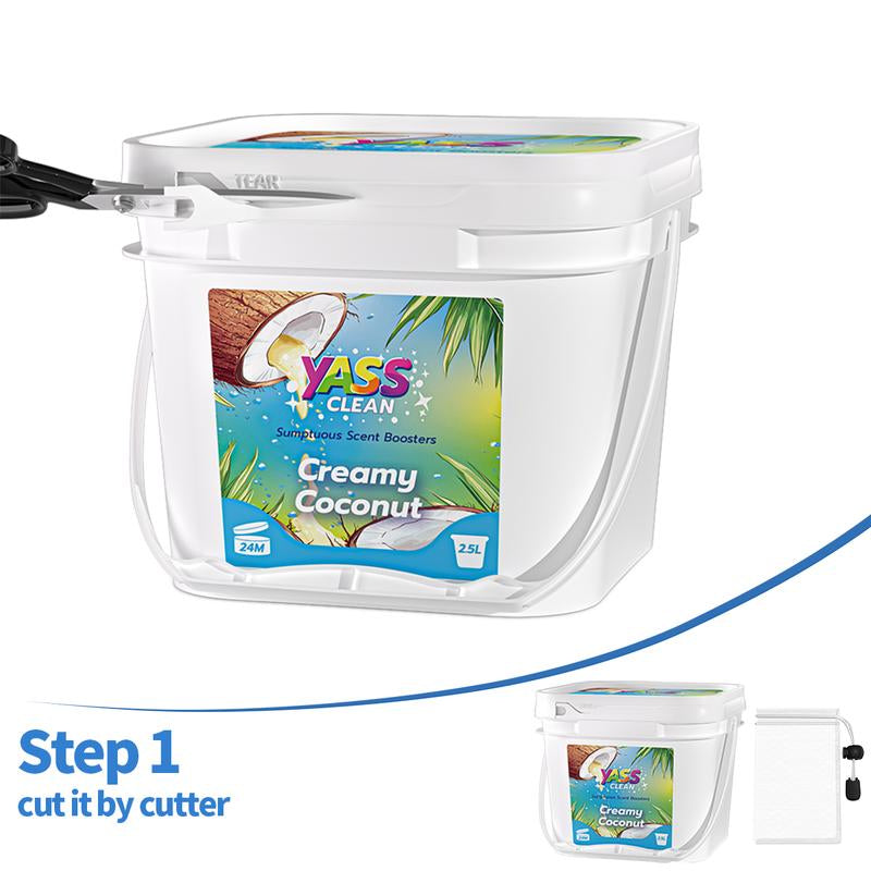 Yass Clean Sumptuous Scent Booster Laundry Beads 2.5L 1.8KG 64 Oz Cream Coconut Sea Breeze, In-Wash Scent Booster Beads That Gives a Fresh Scent Boost from Wash to Wash,Suitable for Sensitive Skin, Non-Stop Freshness up to Weeks in Storage
