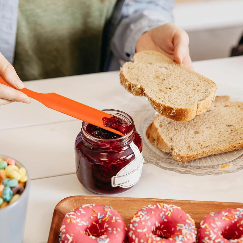 3Pcs Jar Spatula - Silicone Jar Spatula Heat Resistant Kitchen Spatulas with Long Handle - Jam Spreader Cake Cream Butter Spatulas Mixing Batter Scraper for Jars Baking Cake Icing