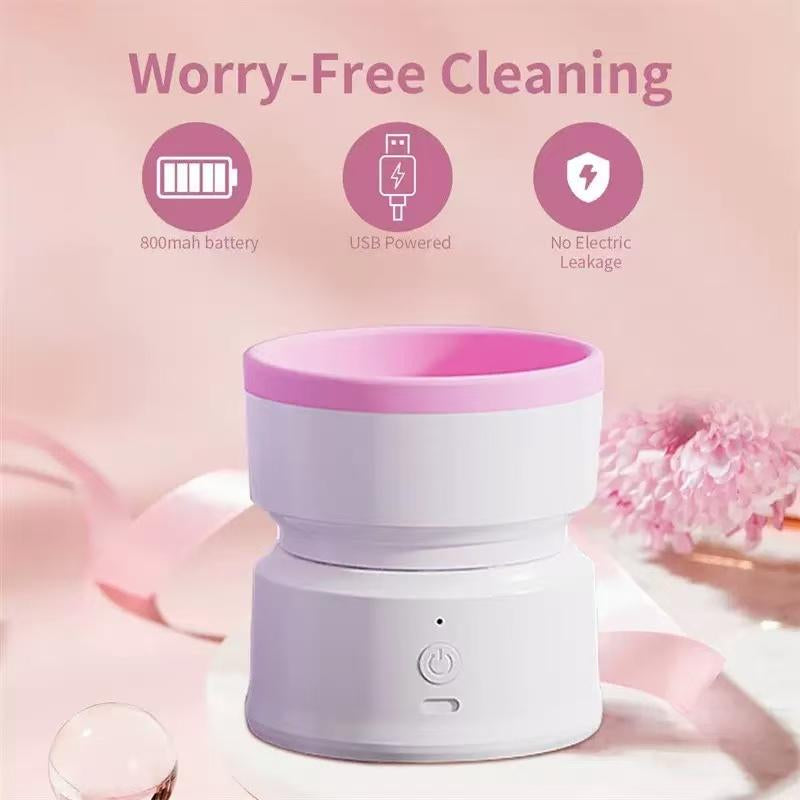 Rechargeable & Electric Makeup Brush Cleaning Machine, 1 Count Silicone Brush Cleaner, Beauty Blender Cleaner for Makeup Brushes,Molded Brush Cosmetic Foundation Handle Storage Cleansing