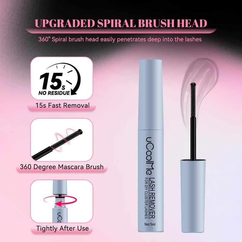 Ucoolme Lashes Cluster Bond & Seal & Remover for Girls Waterproof Longlasting Makeup 3In1 Glue
