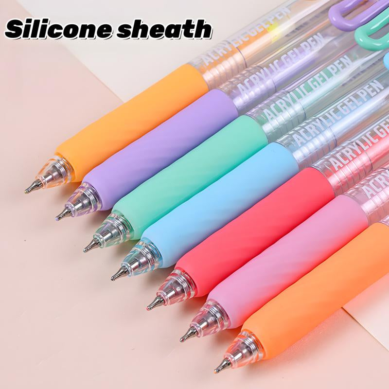 Acrylic Painting Gel Pen,Retractable 0.7Mm Tip,Rich Color Large Capacity Ink Pens,Art Supplies for Diary,Card,Diy,Coloring, Doodling, Stackable Colors, Clip Acrylic Gel Pen