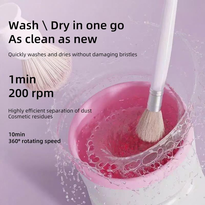 Rechargeable & Electric Makeup Brush Cleaning Machine, 1 Count Silicone Brush Cleaner, Beauty Blender Cleaner for Makeup Brushes,Molded Brush Cosmetic Foundation Handle Storage Cleansing