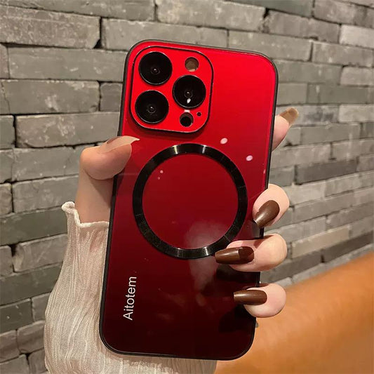Case for Iphone 16 15 14 13 12 11 Pro Max Case, Support for Magsafe, Magnetic Wireless Charger Case, Gradient Glass Back Cover with Full Camera Lens Protector Cover