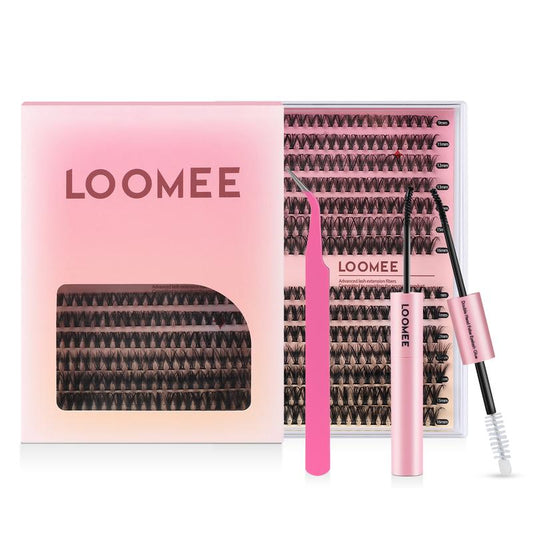 DIY Fluffy Lash Extension Kit – 280 Mixed Clusters (30D/40D Curls) for a Natural, Lightweight Look, Easy Application & Long-Lasting Wear